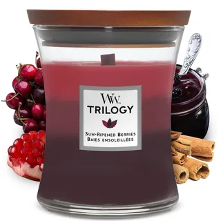 Woodwick Trilogy Sun Ripened Berries Duftkerze 275 g rot