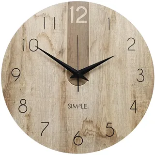 Wanduhr , Schwarz, Eichefarben , Holz, Metall, Kunststoff , Fsc, Made in Eu , Dekoration, Uhren, Wanduhren