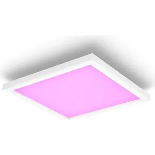 Philips Hue Surimu Quadratische Panelleuchte, Intelligente Deckenbeleuchtung, Bluetooth/Zigbee, Weiß, Aluminium, Multi, 2000 K - Weiß