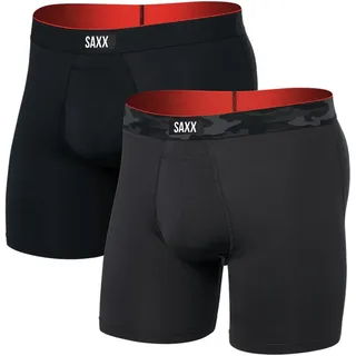 Saxx Underwear Multi-sport Mesh Brief Fly Boxershorts 2 Einheiten - Remote Camo Wb / Black - XL