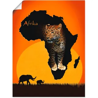 Artland Wandbild »Afrika der schwarze Kontinent«, Wildtiere, (1 St.), als Leinwandbild, Poster, Wandaufkleber in verschied. Größen, orange