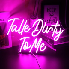 LED "Talk Dirty To Me" Neon Zeichen Rosa Neon Lichter für Zimmer Home Bar Art Wand Dekor Party Fenster Wohnzimmer Dekor(Rosa)