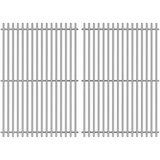 GFTIME 44,4 x 30CM 7527 Grillrost Ersatz für Weber Spirit I & II E-310 S-310 E-320 S-320, Spirit 700 900, Genesis Silver/Platin/Gold B&C, Edelstahl Grillroste für Weber 7525 7638 7639, 2 Stück