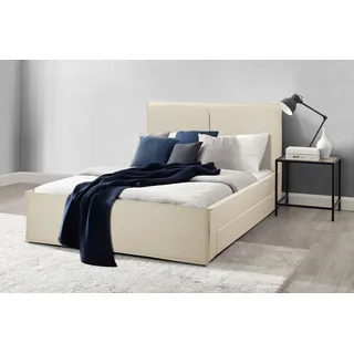 otto home »Hamar Cosy, 300 KG belastbar! Leinenoptik, gepolstertes Kopfteil« beige, B:150cm H:108cm L:216cm, 100% Polyester, Betten, Polsterbett, stilvoll, optional mit 4 Schubladen, FSC®-zertifiziert,