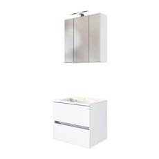 Held Möbel Waschtisch-Set Verona 60 cm x 200 cm x 47 cm Weiß-Weiß