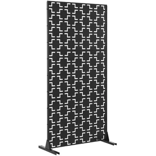 casa.pro Trennwand Basciano , Schwarz , Metall , Rechteckig , 90x180x40 cm , Wohnzimmer, Raumteiler, Raumtrenner