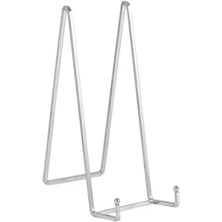 Staffelei Aufsteller Teller Ständer Groß - Tellerständer Metall für schwere Dekoteller - Superhoher Tellerhalter - Eisen Halterung fuer Buch | Bilderrahmen | Plakette - Silber - 2 Stück - 30,5 cm