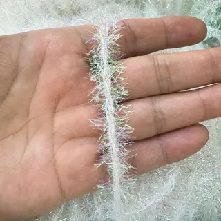 JIHUOO 4 Rollen Metallic Weihnachten Lametta Girlande Dünn Lametta Girlande Band Weihnachtsbaum Lametta Seil Stränge Glitzer Twist Lametta Girlande Outdoor Urlaub Lametta Girlande Weiß