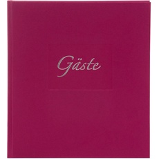 Bild gästebuch Seda, 23 x 25 cm, 176 weiße Blankoseiten Schreibpapier, Kunstdruck gerippt mit Silberprägung, Brombeere, 48048