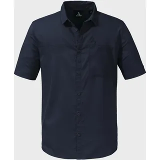 Outdoorhemd SCHÖFFEL "Shirt Triest M", Herren, Gr. 48, Normalgrößen, blau (8820, blau), Oberstoff : 69% Baumwolle 25% Nylon 6% Hanf, V-Ausschnitt, Hemden Outdoorhemd