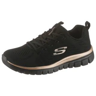 SKECHERS Graceful Get Connected Sneaker,Black, 37 EU