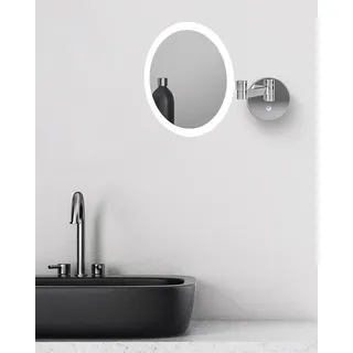 Schminkspiegel TALOS "Kreta", weiß, Messing, Spiegel, Schminkspiegel, 5-fach Vergrößerung