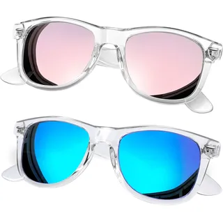 Joopin Zwei Paar Rechteckige Polarisierte Sonnenbrille UV400 für Tourismus | Klassisch rechteckiges Design, Ultraleichtes Material, Minimalistisch, Unisex, Wandern, Angeln, Reisen, Einkaufen, Outdoor