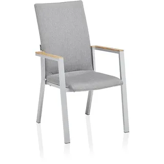 Kettler Rasmus Teak Stapelsessel hoch Aluminium/Sunbrella
