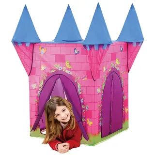 Happy Sun Prinzessinnen Castello Delle Princesse Kinder Baby Mädchen Spielzelt 110 x 110 x 132 cm Faltzelt Mindestraumgröße Ideales Baby Mädchen Geschenk Rosa