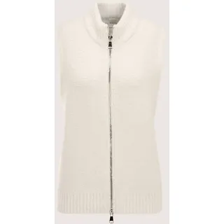 Strickjacke MADELEINE "Strickweste Modische Weste mit Grobstrick-Design", Damen, Gr. 40/42, weiß (perlweiß), Obermaterial: 72% Wolle mw. 22% Polyamid PA. 6% Kaschmir WS., Modern, gerade, Strickjacken Strickjacke, Markanter Grobstrick