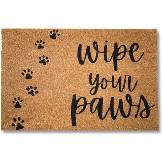 koko doormats Fussmatte aussen - Türmatte außen kokosmatte mit antirutsch PVC - Fußmatte lustig Wipe Your Paws Design - Outdoor Doormat - Größe: 60 x 40 x 1.5 cm.