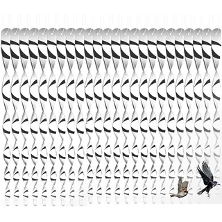 BetterJonny 24Pcs Reflektierende Vogelschreck Vogelabwehr, Windspirale Vogelabwehr Reflektierende Windspirale Abwehr von Vögeln Seitliches Vogelabwehrmittel für Vogelbalkon- und Gartendekoration