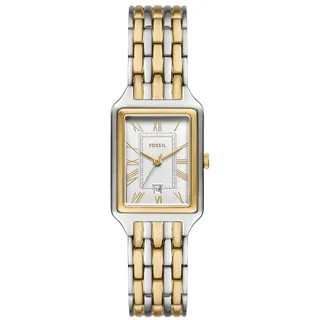 Fossil Raquel Damenuhr, Quarz-Dreizeigerwerk mit Edelstahlarmband