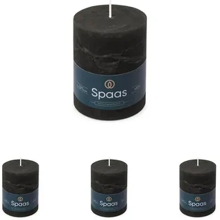 Spaas Rustikale Stumpenkerze 80/110 mm 65St. - schwarz (Packung mit 4)