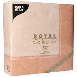 Papstar 50 Servietten "ROYAL Collection" 1/4-Falz 40 cm x 40 cm terracotta "Linum"