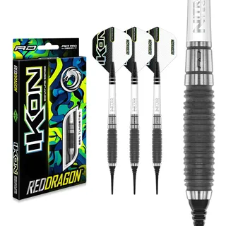 RED DRAGON Ikon Signature Series Professionelles Wolfram Softip Dart Set mit Flights und Schäften