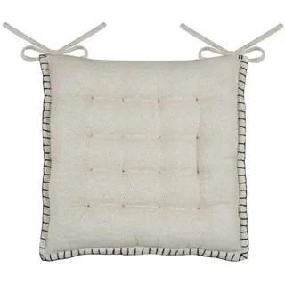 Stuhlkissen Aline 38/38 cm , Beige , Naturmaterialen , Heimtextilien, Wohntextilien, Sitzkissen