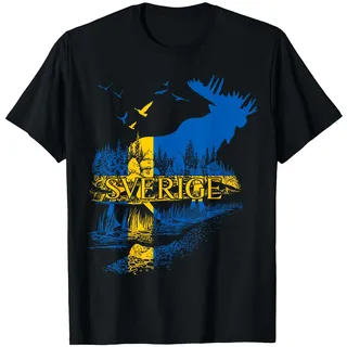 SCHWEDEN FAHNE SVERIGE FLAGGE ELCH SCHWEDEN T-Shirt