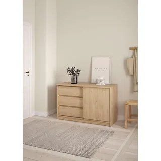 Home Affaire Naia 118,9 x 75,6 x 0 cm 1 Schiebetür, 3 Schubladen braun