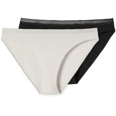 Schiesser Rioslip »"Cotton Lace"«, (2er-Pack), mit femininem Spitzenband am Bund, schwarz