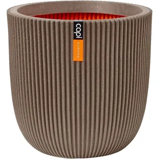 Capi Europe Blumentopf Kugel Groove NL Ø 35 cm x 34 cm Taupe