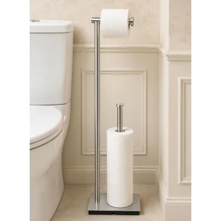 KES Toilettenpapierhalter Stehend Klorollenhalter Klopapierhalter Edelstahl SUS304 Toilettenrollenhalter Freistehend WC Rollenhalter Badezimmer Aufbewahrung Gebürstet, BPH286S1B-2