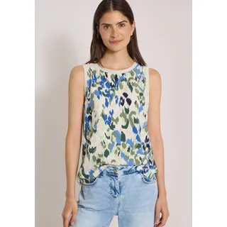 Blusentop CECIL, Damen, Gr. XL (44), cashmere beige, Web, Obermaterial: 100% Viskose, bedruckt, normal hüftbedeckend, Rundhals, Blusen Blusentop, Sommertop mit grafischem Muster