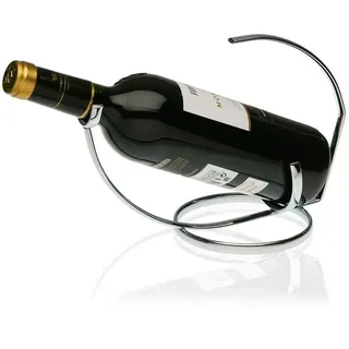 Avilia Flaschenhalter für Wein und Spirituosen – Halterung Organizer für Bar, leicht zu reinigen, 10 x 26 x 19 cm, aus verchromtem Metall, Silber