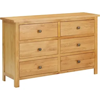 Kommode 105x33,5x73 cm Massivholz Eiche - Braun, Bunt