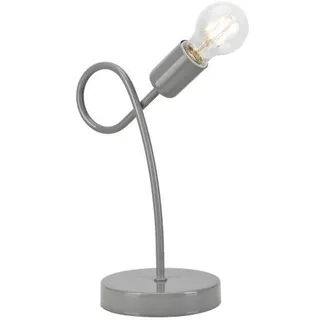 Graue Tischlampe MADALYNN Metall 31,5cm hoch Modern stylisch E27 Tischleuchte