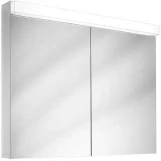 Schneider LOW Line LED-Spiegelschrank, 2 Türen 50/50cm, 995x120x756, Beleuchtung oben, 4000K, 151.300.02.02, Ausführung: EU-Norm/Korpus weiß/4000K