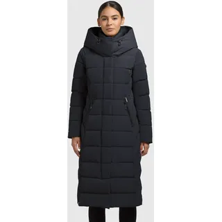 Steppmantel KHUJO "TAMKE", Damen, Gr. S (36), schwarz (port blau), Steppware, Obermaterial: 100% Polyester. Futter: 100% Nylon. Wattierung: 100% Polyester, unifarben, elastischer Bund, Mäntel Steppmantel, aus Polyester und Nylon, gerade Passform