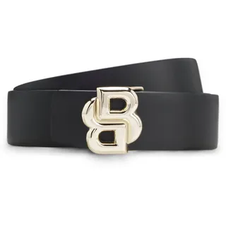 Ledergürtel BOSS "Icon-G Sr30", Damen, Gr. 85, schwarz 009, Leder, unifarben, Gürtel Ledergürtel, mit Double-B-Monogramm