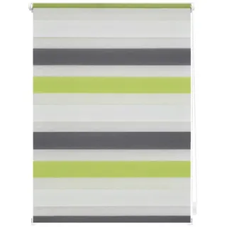 Duo Rollo / Doppelrollo Klemmfix 110 x 150 cm grün/grau/weiß