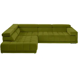 Beldomo Speed Ecksofa , Grün , Textil , Ottomane links, nicht einzeln stellbar, L-Form , 326x222 cm , Goldenes M , Typenauswahl, Stoffauswahl, seitenverkehrt erhältlich , Wohnzimmer, Sofas & Couches, Wohnlandschaften, Ecksofas