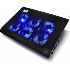 AABCOOLING NC70 - Laptop Ständer mit 6 Lüftern und Blau LED, Stand, Lüfter, Cooling für Notebooks und Consolen Fan Unterlage mit Kühler
