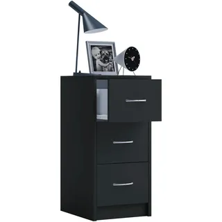 VCM Nachttisch Boxal Maxi 35 x 35 x 65 cm Schwarz