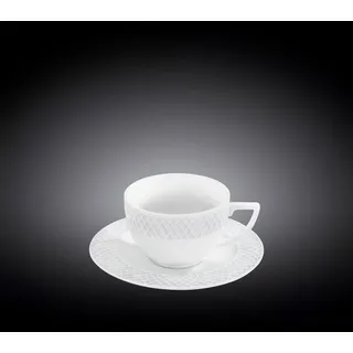 Wilmax WL-880106/AB Porzellan Cappuccino-Tasse und Untertassen-Set, Weiss, 170mL Kapazität