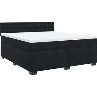 vidaXL Boxspringbett mit Matratze Schwarz 180x200 cm Samt
