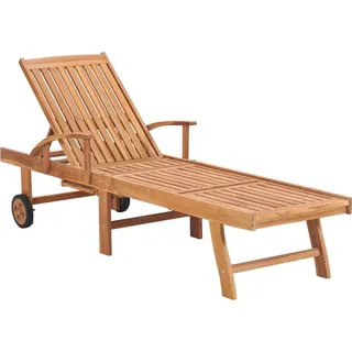 vidaXL Sonnenliegen 2 Stk. mit Auflagen Anthrazit Massivholz Teak - Grau