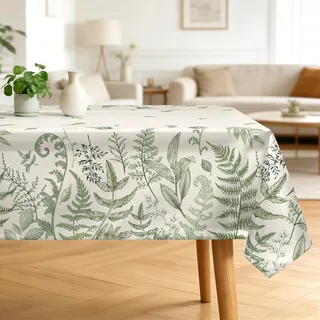 Arquiel Tischdecke Landhaus Vintage Blätter, Tischdecken Abwaschbar Rechteckige Wasserabweisend Tischtuch Tischdeck Für Garten, Küche Essen Parteien Frühling/Sommer (140 X 180 cm)