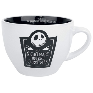 Disney The Nightmare Before Christmas Tasse (Jack Logo Design) 625ml Cappuccino Tasse, Kaffeetasse - Offizielles Lizenzprodukt