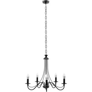 tooLight Pendellampe App647-5Cp Rustikal Schwarz 5-Lichtquelle E14 60X60X50-110Cm Einstellbar - Schwarz