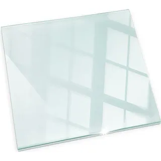 Glasbodenplatte für Kaminofen – ESG Funkenschutzplatte aus Sicherheitsglas – Hitzeschutzplatte – Bodenschutz aus Glas – Kamin Glasplatte – Schutzunterlage für Ofen, Kamin, Holzofen – Transparent – 50x50 cm